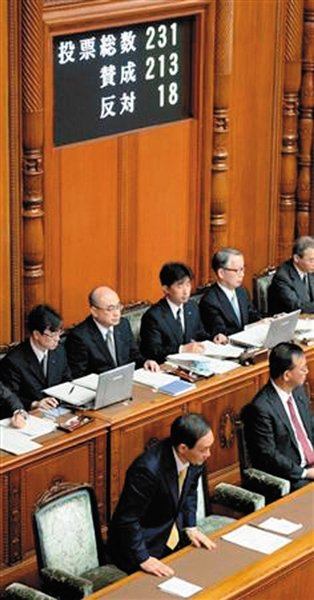 27日，日本國會參議院公布新建“國家安全保障會議”法案投票結果。