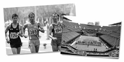 左圖:5月10日,遼寧隊選手耿志耀(左一)在十二運男子50公里競走比賽中。 　　新華社記者 李 鋼攝 　　右圖:6月10日,十二運網(wǎng)球團體賽在大連正式開拍,部分比賽遭遇了“零觀眾”的尷尬場面。 　　人民視覺