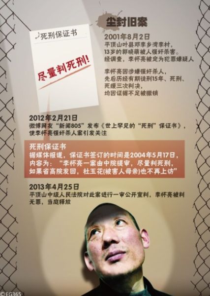 因涉嫌奸殺幼女，李懷亮被羈押了近12年，先后歷經(jīng)有期徒刑15年、死刑、死緩三次判決，最終因“證據(jù)不足、事實(shí)不清”于近日被宣判無罪，當(dāng)庭釋放