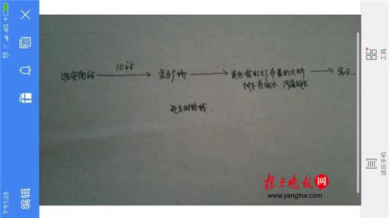 警方根據(jù)這兩張手繪地圖，動(dòng)用300余人次警力終于將林芳找到。（圖由淮安警方提供）