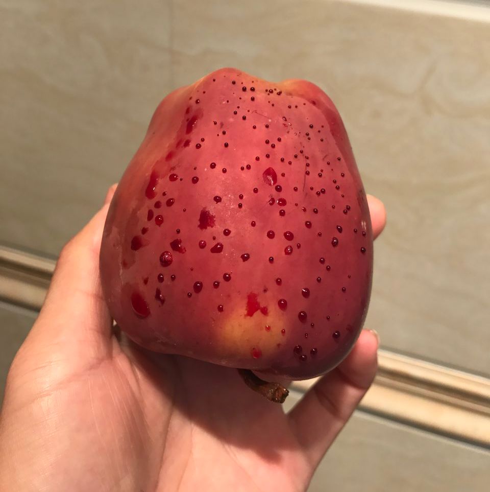嚇懵！女子用熱水泡蘋果結(jié)果冒出血珠 咋回事？