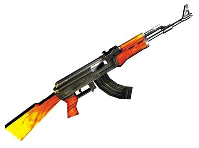 AK47步槍：哈馬斯大量仿制，是武裝分子主要武器。