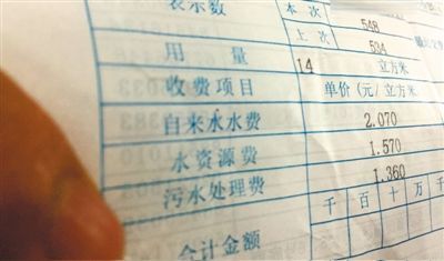 北京市某居民的水費(fèi)單顯示，費(fèi)用中有水資源費(fèi)和污水處理費(fèi)兩項(xiàng)附加收費(fèi)。