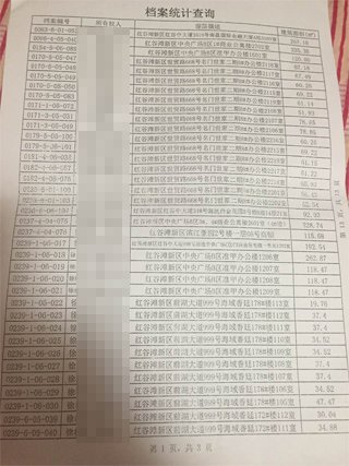 南昌中級人民法院一法官證實(shí)，他從南昌市房管局調(diào)出徐林保及其家人名下的部分房產(chǎn)信息表。