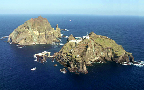 資料圖：日韓爭議島嶼，韓國稱“獨島”，日本稱“竹島”。