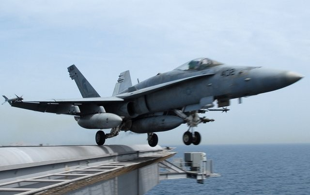 資料圖：美軍F-18艦載機。
