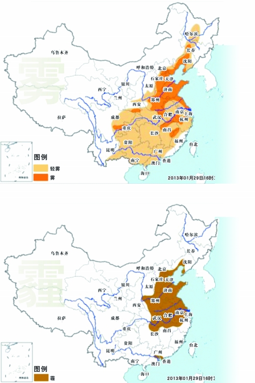 北京、天津、石家莊等屬嚴重污染，鄭州、武漢等屬重度污染