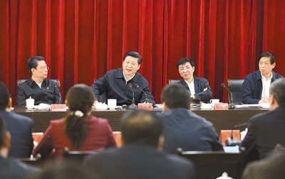 3月18日，習(xí)近平聽(tīng)取蘭考縣教育實(shí)踐活動(dòng)情況匯報(bào)，并發(fā)表重要講話(huà)。